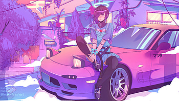 Eden In Synth City, synthwave, retrowave, artist, artwork, digital-art, artstation HD wallpaper