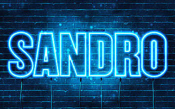 Sandro, , with names, Sandro name, blue neon lights, Sandro Birtay, Happy Birtay Sandro, popular italian male names, with Sandro name HD wallpaper