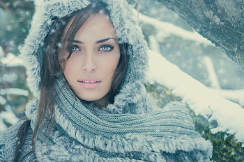 Sarah Allag, babe, Model, snow HD wallpaper