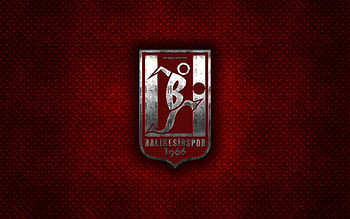 Balıkesirspor, Turkish football club, red metal texture, metal logo, emblem, Balikesir, Turkey, TFF First League, 1 Lig, creative art, football HD wallpaper