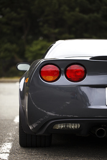 Sports, Cars, Lights, Car, Grey, Sports Car, Back View, Rear View, Headlights HD phone wallpaper