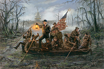 :-), boat, donald trump, art, man, jon mcnaughton, people, capitol, painting, pictura, water HD wallpaper
