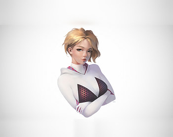 Spider-gwen, minimal, blonde, art HD wallpaper