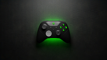 Xbox Elite, dark, Xbox, controller, green, black HD wallpaper