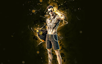 Midsummer Midas, , yellow neon lights, Fortnite Battle Royale, Fortnite characters, Midsummer Midas Skin, Fortnite, Midsummer Midas Fortnite HD wallpaper
