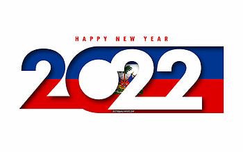 Happy New Year 2022 Haiti, white background, Haiti 2022, Haiti 2022 New Year, 2022 concepts, Haiti, Flag of Haiti HD wallpaper