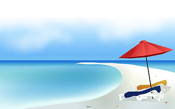 on the beach, blue, summer, beach, bathing HD wallpaper