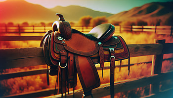 Saddle Sunset Glow - Equestrian, saddle, Rustic, western, countryside HD wallpaper