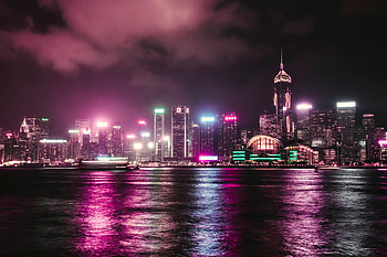 Cities, Night, Architecture, City, Neon, Tower HD wallpaper
