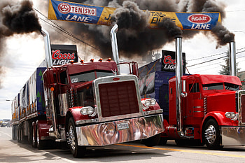burning rubber, action, kenworth, cars, trucks HD wallpaper