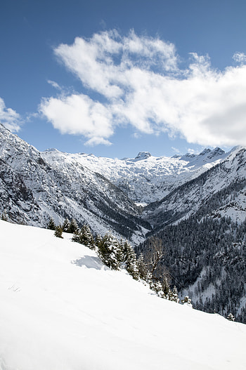 Landscape, Winter, Nature, Mountains, Snow, Valley HD phone wallpaper