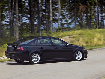 Nature, Grass, Acura, Cars, Forest, Asphalt, Side View, Style, Akura, Tl, 2007 HD wallpaper