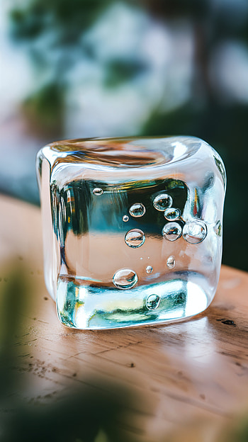 Refreshing Ice Cube for Your , ice, water, glass HD phone wallpaper