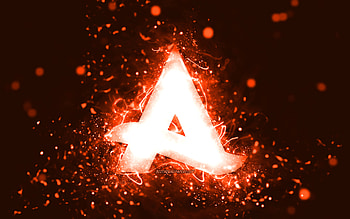 Afrojack orange logo, , dutch DJs, orange neon lights, creative, orange abstract background, Nick van de Wall, Afrojack logo, music stars, Afrojack HD wallpaper
