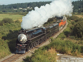 Train, smoke, grass, track HD wallpaper