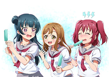 Hanamaru Kunikida, Ruby Kurosawa, Yoshiko Tsushima, Love Live!, anime girls HD wallpaper