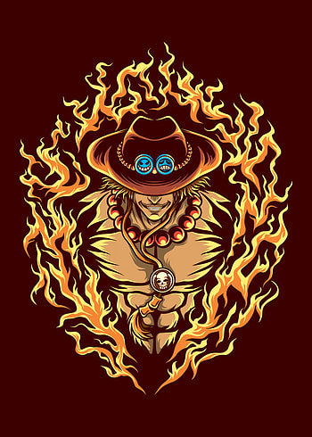 Portgas D Ace' Poster by Fu Art. Displate. One piece drawing, One piece , One piece tattoos, Ace Logo HD phone wallpaper