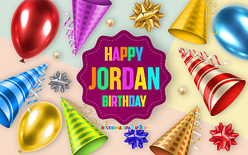 Happy Birtay Jordan, , Birtay Balloon Background, Jordan, creative art, Happy Jordan birtay, silk bows, Jordan Birtay, Birtay Party Background HD wallpaper