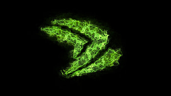 Logo Nvidia green flame and - . HD wallpaper