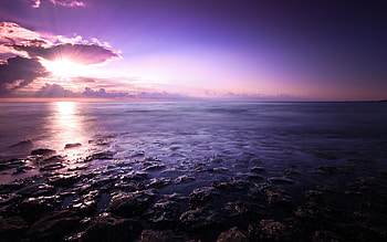 Purple Seascape, seascape, nature, sea HD wallpaper