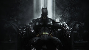 Batman Throne , batman, superheroes, digital-art, artwork, deviantart HD wallpaper
