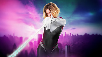 Milly Alcock Spider Gwen, gwen-stacy, milly-alcock, superheroes, artwork, artist, digital-art, deviantart HD wallpaper