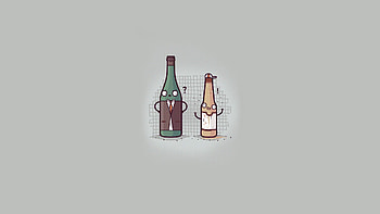Minimalism Bottles, minimalism, artist, digital-art, funny HD wallpaper