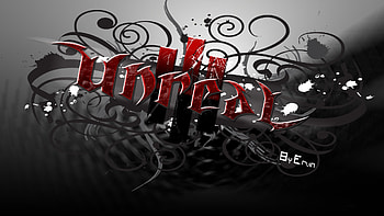 Unreal, cg, abstract, logo HD wallpaper