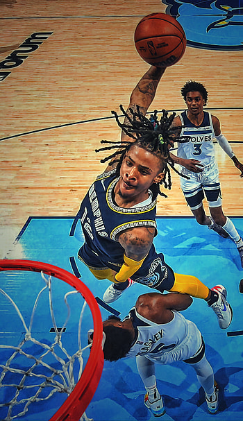 Ja Morant, Flying, Air, Nba, Dunk HD phone wallpaper