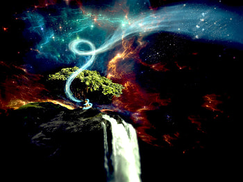 Cosmic tree, cg, fantasy, cosmic, tree HD wallpaper