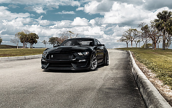 2022, Ford Mustang Shelby GT500, , front view, exterior, black sports coupe, Ford Mustang tuning, black Ford Mustang, american sports cars, Ford HD wallpaper