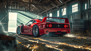 Ferrari F40 in Rustic Barn – Stunning, Ferrari F40, barn, Ferrari HD wallpaper