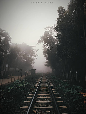 railway, winter HD phone wallpaper