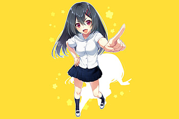 School girl, cute, anime, original HD wallpaper