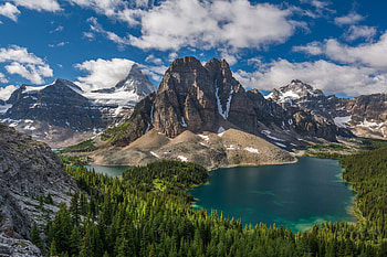 Grand Assiniboine Vista, Banff, Canada, clouds, lakes, national park, sky HD wallpaper