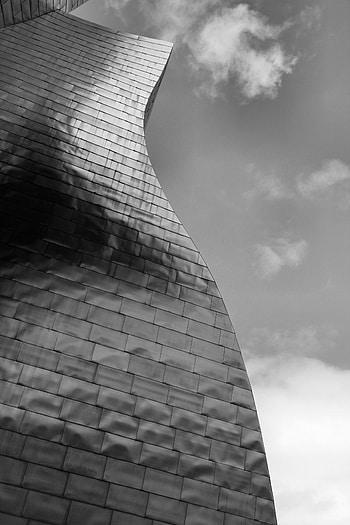Sky, Architecture, Building, Minimalism, Bw, Chb, Facade HD phone wallpaper