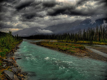 dark river, river, dark HD wallpaper