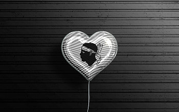 I Love Corsica, , realistic balloons, black wooden background, Day of Corsica, french provinces, flag of Corsica, France, balloon with flag, Provinces of France, Corsica flag, Corsica HD wallpaper