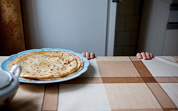 Food, Table, Pancakes, Fingers HD wallpaper