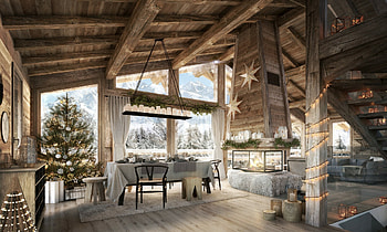 Christmas-Cabin, woods, Christmas, Tree, Cabin HD wallpaper