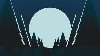 Trees Moon Blue Sky Background Night Minimalism HD wallpaper