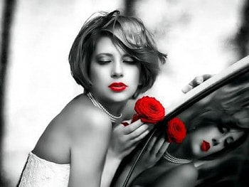 women red, women, prety, like, red HD wallpaper