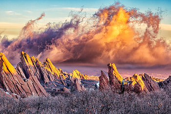 Sunrise on Roxborough State Park, Colorado, nature, mountains, usa, sunrise HD wallpaper