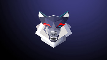 Art, Grin, Minimalism, Wolf, Geometric HD wallpaper