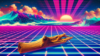 Driftwood Dreams: A Vibrant Ultra Experience, driftwood, retro, Digital Art, landscape HD wallpaper