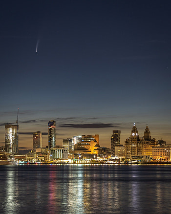 Liverpool skyline, City attractions, Merseyside region, Exploring Liverpool HD phone wallpaper