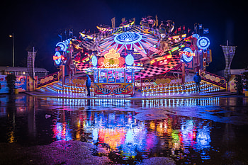 Amusement Park, Carousel ride, Joyful atmosphere, Childhood memories HD wallpaper