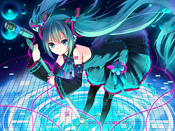 Hatsune Miku, blue, awesome, heads, cute, vocaloid, dress, beauty, nice, miku, vocaloids, hatsune, aqua eyes, sexy, program, microhpone, twintail, stage, hot, girl, headset, aqua, beautiful, diva, pink, anime, pretty, aqua hair, cool, idol, virtual HD wallpaper