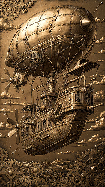 Aethership: Steampunk Airship HD phone wallpaper