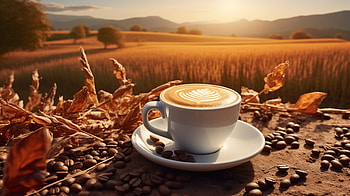 Autumnal Cappuccino Delight - Coffee, coffee, fall colors, food, Cappuccino HD wallpaper